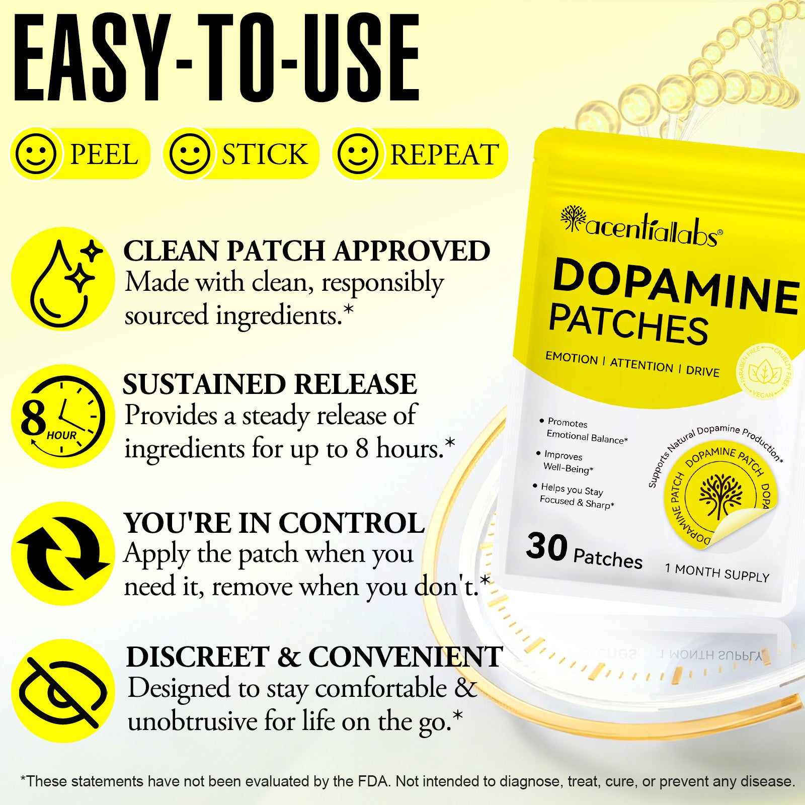Dopamin Pflaster, Dopamin Patches, 30 Pflaster, Monatspackung